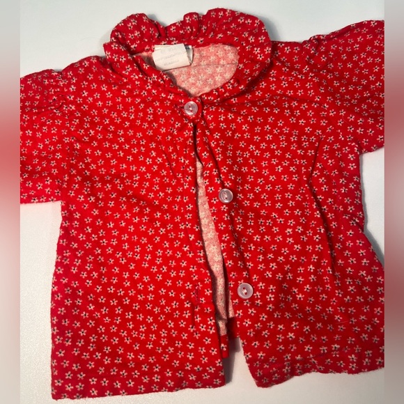 Vintage Mini Togs 0-14lbs Button-up Red Floral Shirt - Picture 2 of 5